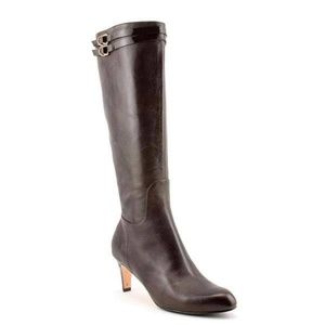 Cole Haan Air Dione Tall Leather Mid-Heel Boots